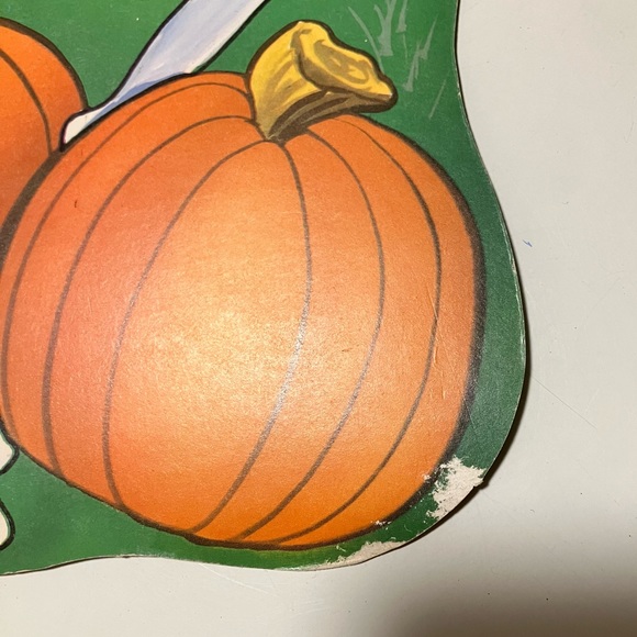 Vintage Eureka Halloween Skeleton Pumpkin Flocked Fuzzy Double Sided Die Cut - Picture 12 of 13